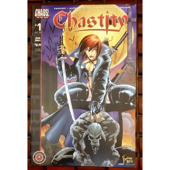 Chaos Comics Chastity: Shattered #1-3 1st Printing 2001 Brian Pulido High Grade - Picture 2 of 3